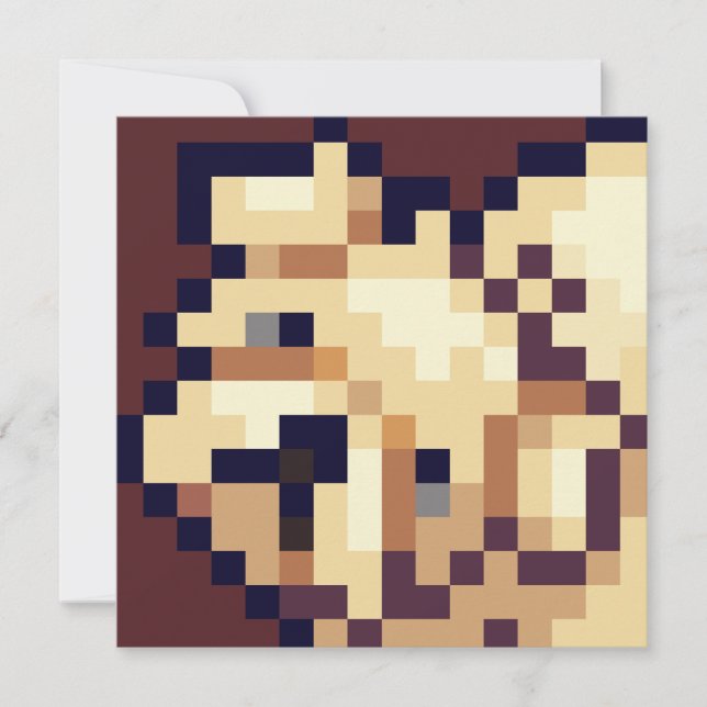 Begging puppy pixelart karte (Vorderseite)