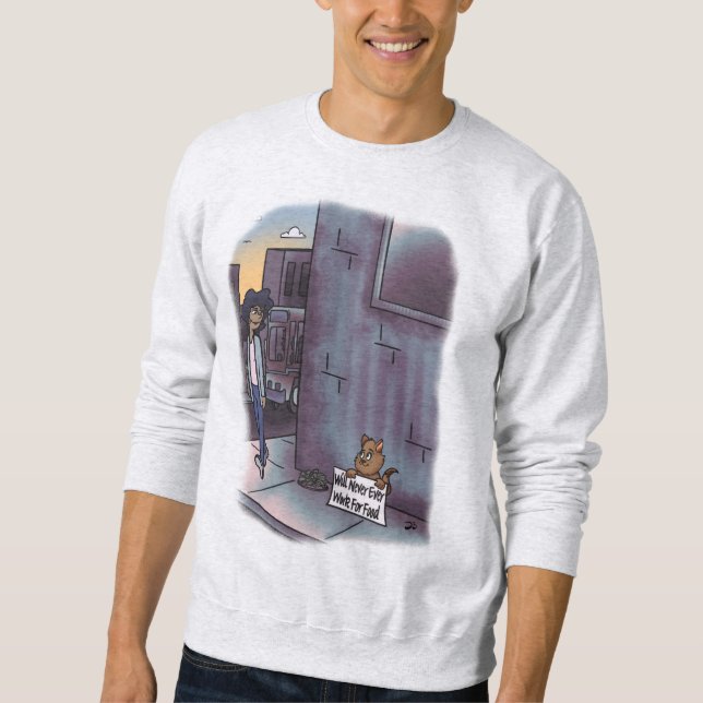 Beging Katzenasche Farbe Männer Sweatshirt (Vorderseite)
