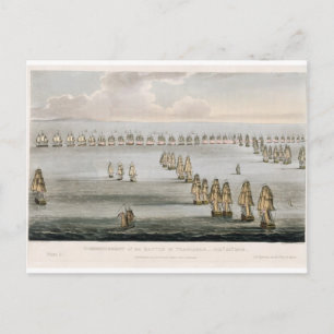 Beginn der Schlacht von Trafalgar am 21. Oktober Postkarte