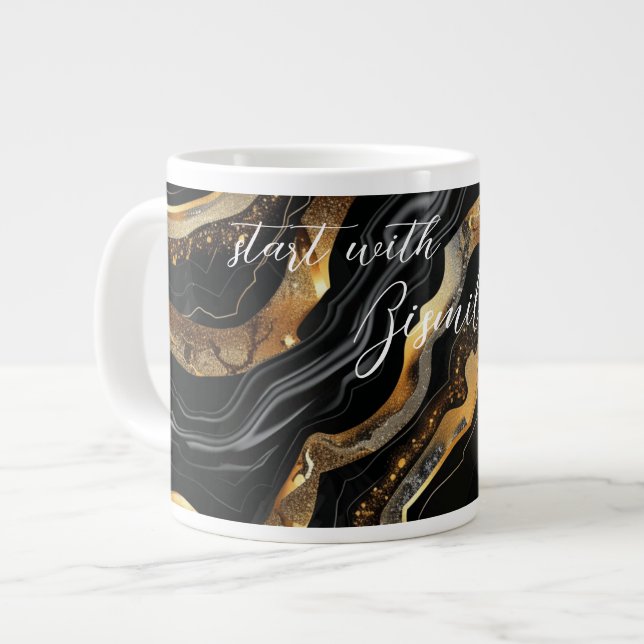 Beginne mit Bismillah Jumbo-Tasse (Vorderseite Links)