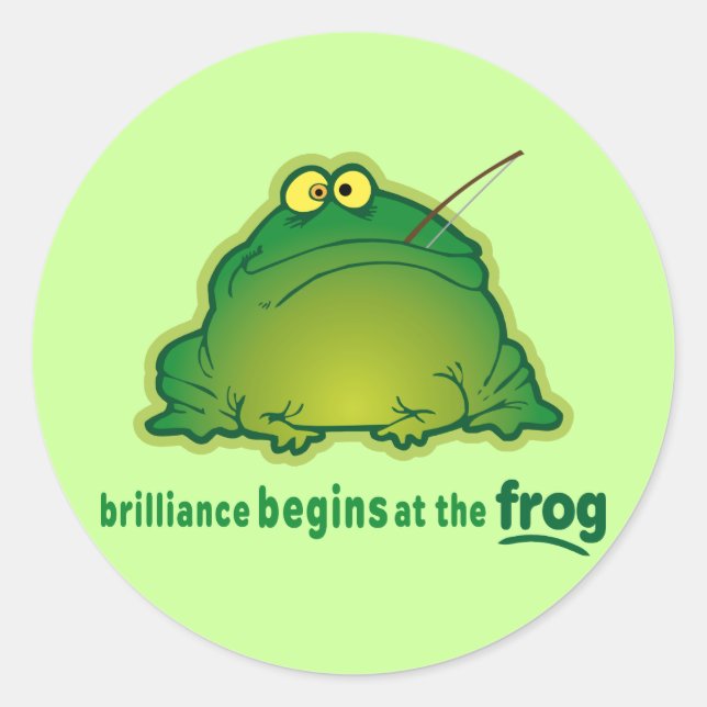Beginnen Sie beim Frog Funny Orchestra Joke Runder Aufkleber (Vorderseite)