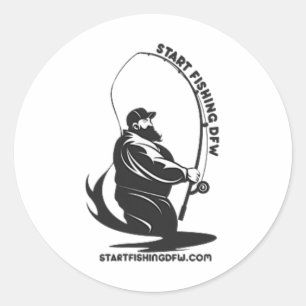 Beginnen Sie Dfw Fishy Fisherman Lustig Angeln Lo Runder Aufkleber