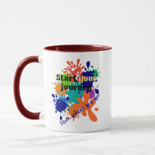 Beginnen Sie Ihre Reise Motivations-Tasse Black Tasse