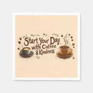 Beginnen Sie Ihren Tag mit einem Kaffee- und Willk Serviette