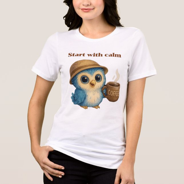 Beginnen Sie mit Calm - Aufkleber für Motivierend  Tri-Blend Shirt (Vorderseite)