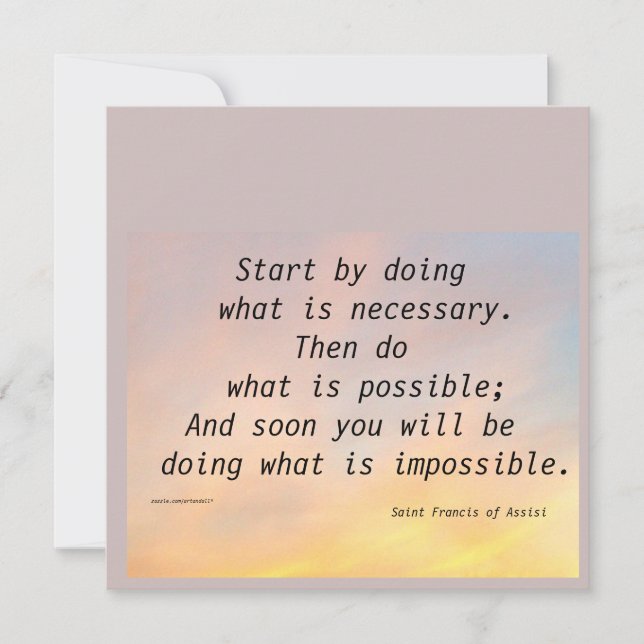 BEGINNEN SIE MIT ST. FRANCIS FLAT CARD (Vorderseite)