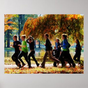 BEGINNEN UNTER $20 - Joggen für Mädchen am Herbstt Poster