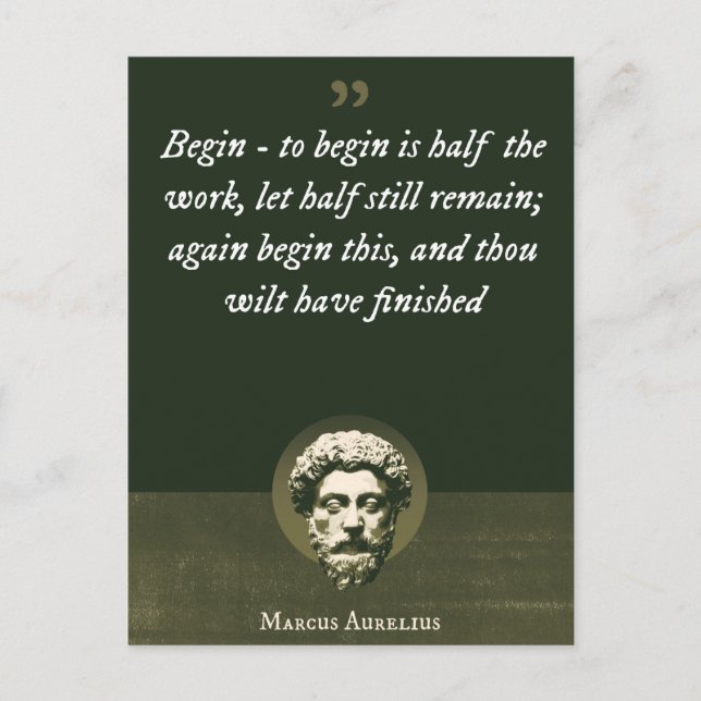 Beginnen - zu beginnen ist die Hälfte der Arbeit,  Postkarte (Vorderseite)