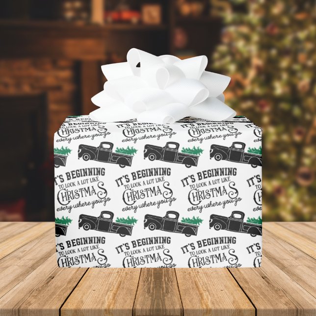Beginnend, wie Black Truck Weihnachten auszusehen Geschenkpapier (Von Creator hochgeladen)