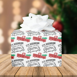 Beginnend wie Red Truck Weihnachten auszusehen Geschenkpapier