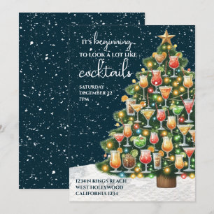 Beginnend zu sehen, viel wie Cocktails Weihnachten Einladung