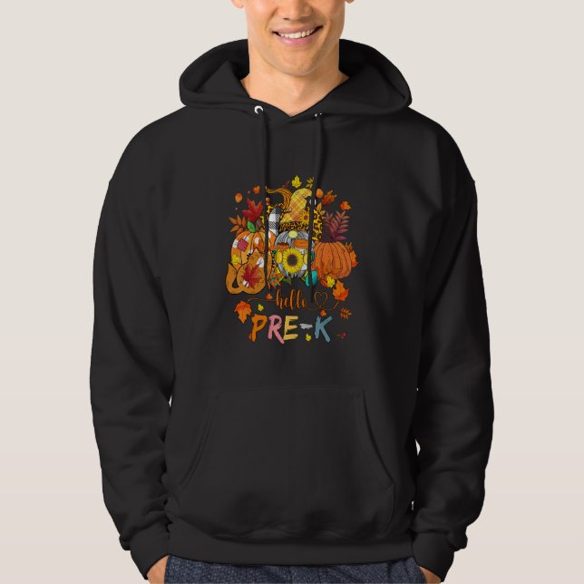 Beginning Of Autumn Fall Teacher Sunflower Hello P Hoodie (Vorderseite)