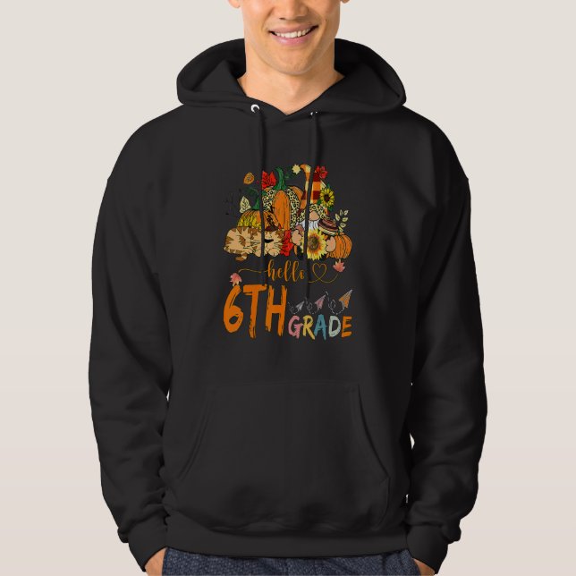 Beginning Of Autumn Fall Teacher Sunflower Hello S Hoodie (Vorderseite)