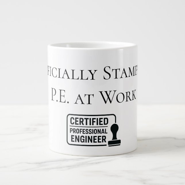 Beglaubigung des Beruflichen Ingenieurs Jumbo-Tasse (Vorderseite)