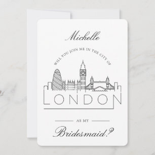 Begleite mich nach London Bitte an die Hochzeits Einladung