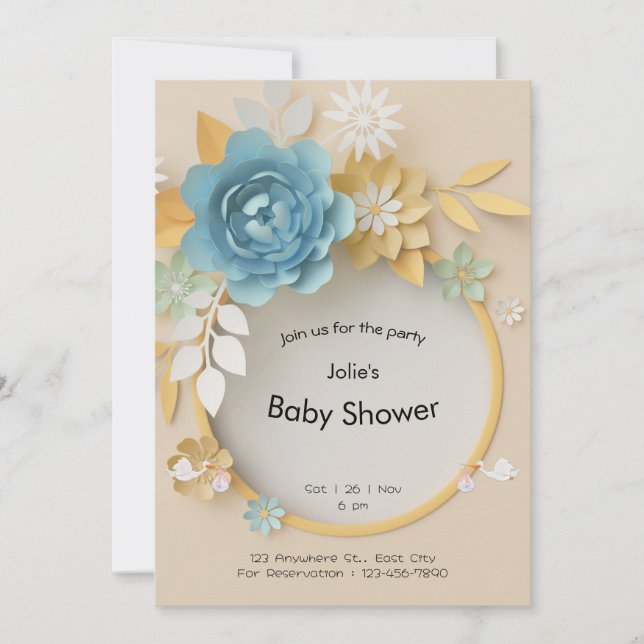 Begleiten Sie uns für ein Baby Shower Party - Einl Einladung (Vorderseite)