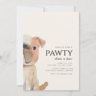 Begleiten Sie uns für ein Pawty Bulldog Thema Gebu Einladung