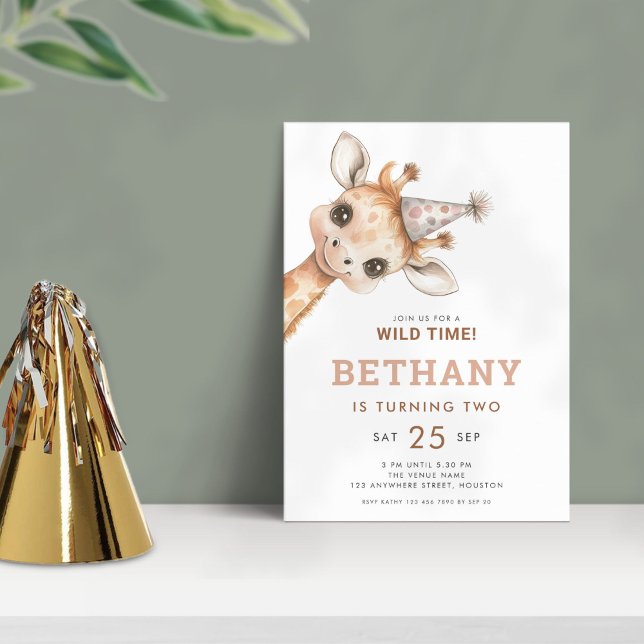 Begleiten Sie uns für Wild Time Giraffe 2. Geburts Einladung (Von Creator hochgeladen)