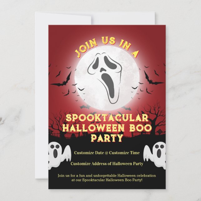 Begleiten Sie uns in einem Spooktacular Halloween  Einladung (Vorderseite)