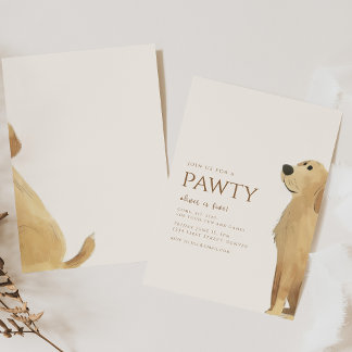 Begleiten Sie uns zum Pawty Labrador Dog Thema Geb Einladung