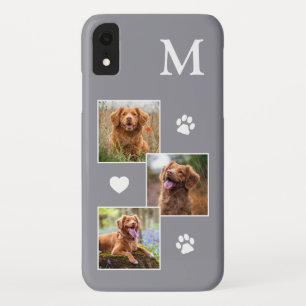 Begleiter 3 FotoCollage Modernes Monogramm Grauer Case-Mate iPhone Hülle