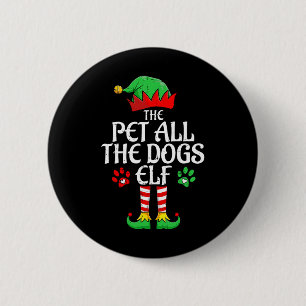 Begleiter alle Hunde Elf Xmas Matching Weihnachten Button