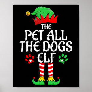 Begleiter alle Hunde Elf Xmas Matching Weihnachten Poster
