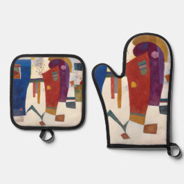 Begleiteter Kontrast, Kandinsky  Ofenhandschuh & Topflappen-Set