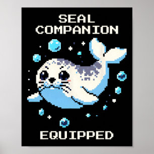 Begleitsiegel mit Pixelkunst-Siegel Retro-Vibes au Poster