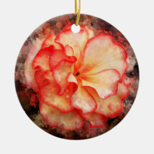 Begonia Blume Aquarell - bb3 Keramik Ornament
