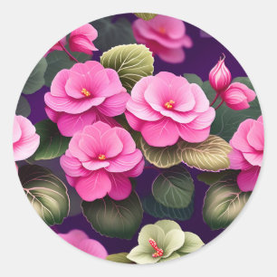 Begonia Garden in Bloom Floral Runder Aufkleber