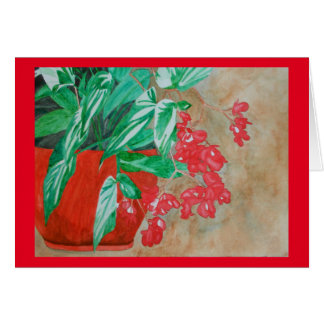Bégonia rouge d'aquarelle dans le pot