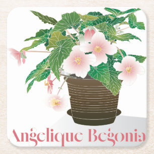Begonia-Unterlage Rechteckiger Pappuntersetzer