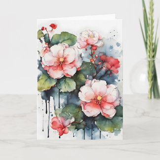 Begonie - Aquarellblumen Karte