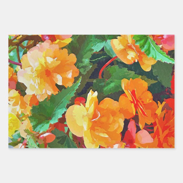 BEGONIEN-BLUME GESCHENKPAPIER SET (Vorderseite)