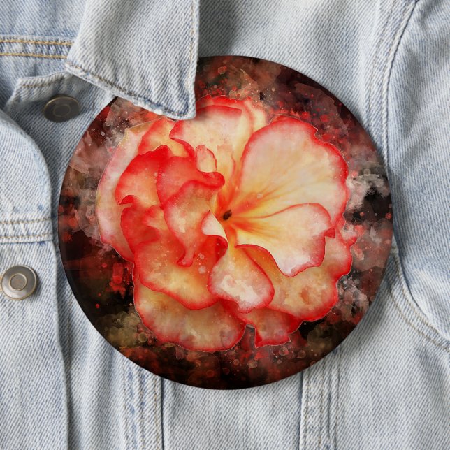 Begonien-Blumen-Aquarell - bb3 Button (Beispiel)