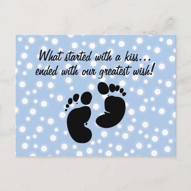 Begonnen mit einem Kiss Wish Blue Custom Postkarte (Vorderseite)