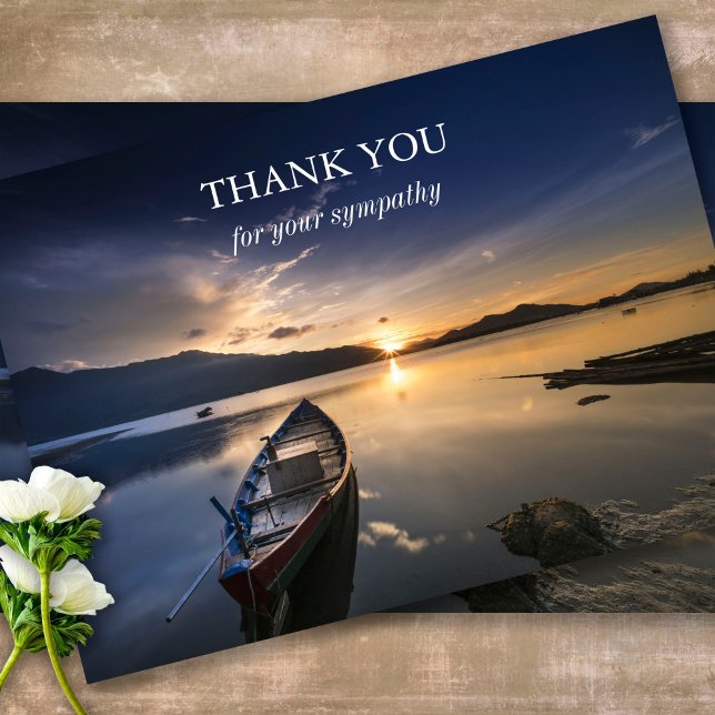 Begräbnis danken Ihnen kardiert | Sonnenuntergang Dankeskarte (Sympathy Photo Celebration of Life, In Loving Memory, Forever in our Hearts Funeral thank you cards)