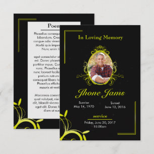 Begräbnis- Gebets-Karte Einladung