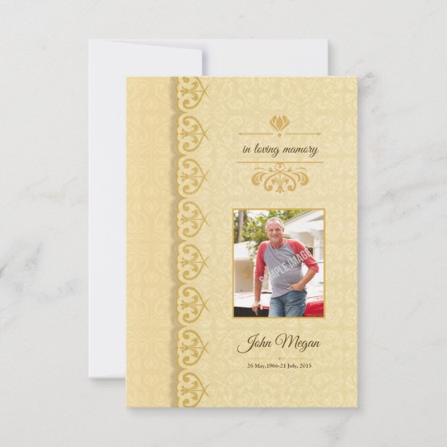 Begräbnis- Programm-Erinnerungsschablone Einladung (Vorderseite)