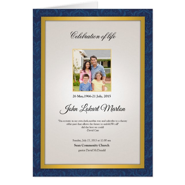 Begräbnis- Schablonen-Broschüre (Vorne)