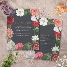 Begräbnisblumengold Dankeschön Karte