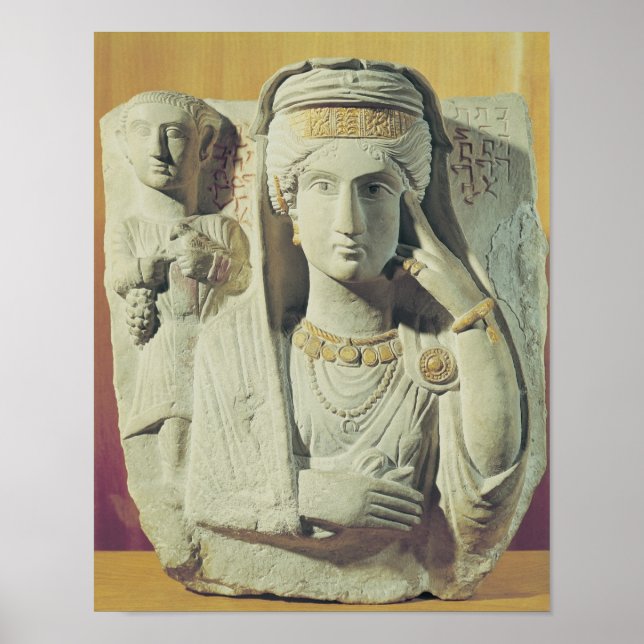 Begräbnishilfe mit weiblicher Figur Poster (Vorne)