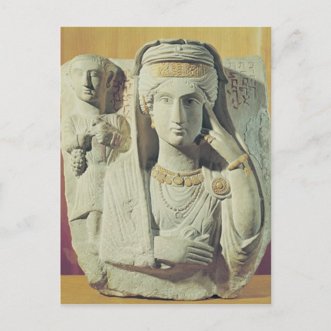 Begräbnishilfe mit weiblicher Figur Postkarte (Vorderseite)