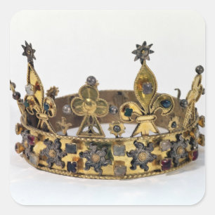 Begräbniskrone von Philippe von Frankreich 1404 Quadratischer Aufkleber