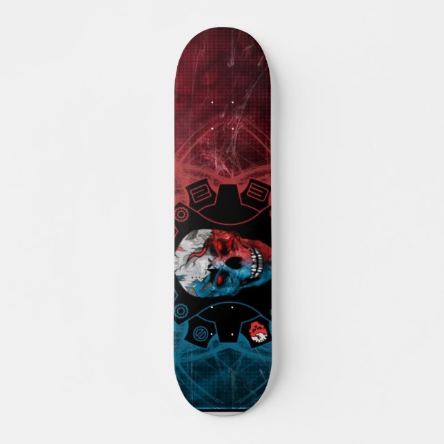 BEGRENZTE AUSGABE:  Blauer u. roter Schädel Skateboard (Vorne)