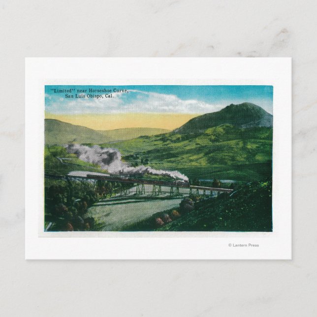 Begrenzte Eisenbahn in der Nähe der Horseshoe-Kurv Postkarte (Vorderseite)