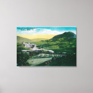 Begrenzte Eisenbahn nahe Hufeisenkurve Leinwanddruck