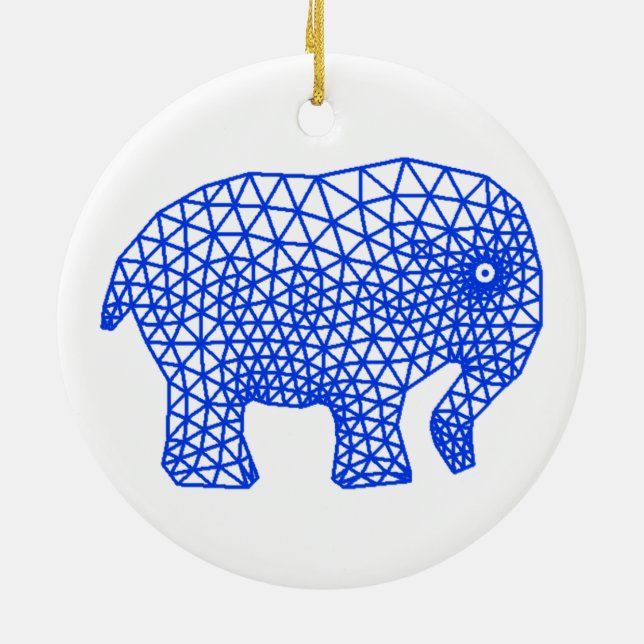 Begrenzter Elefant Keramikornament (Hinten)
