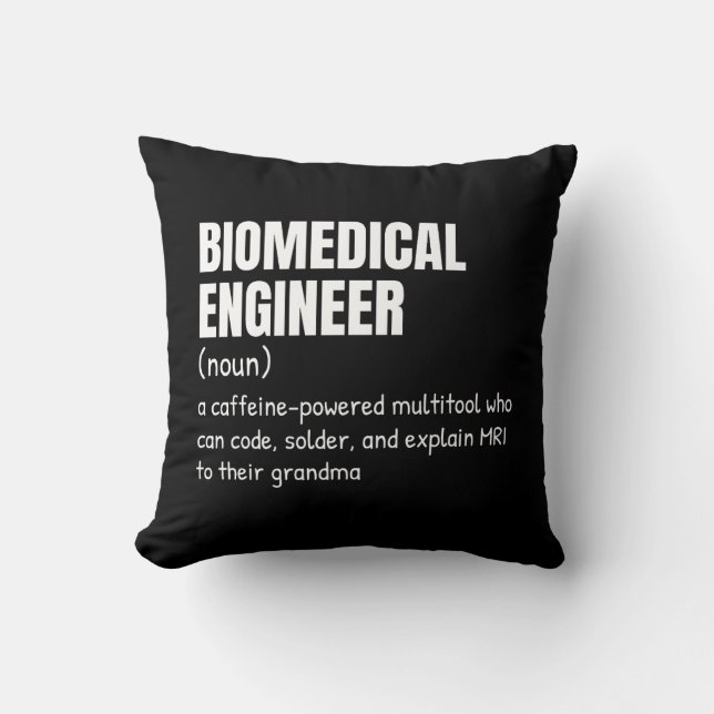 Begriffsbestimmung für "Funny Biomedical Engineer" Kissen (Vorderseite)